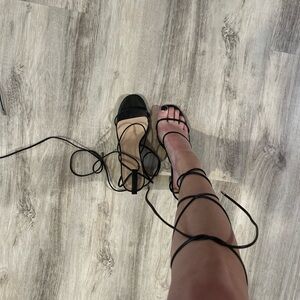 Pretty Little Thing Lace Up Heels